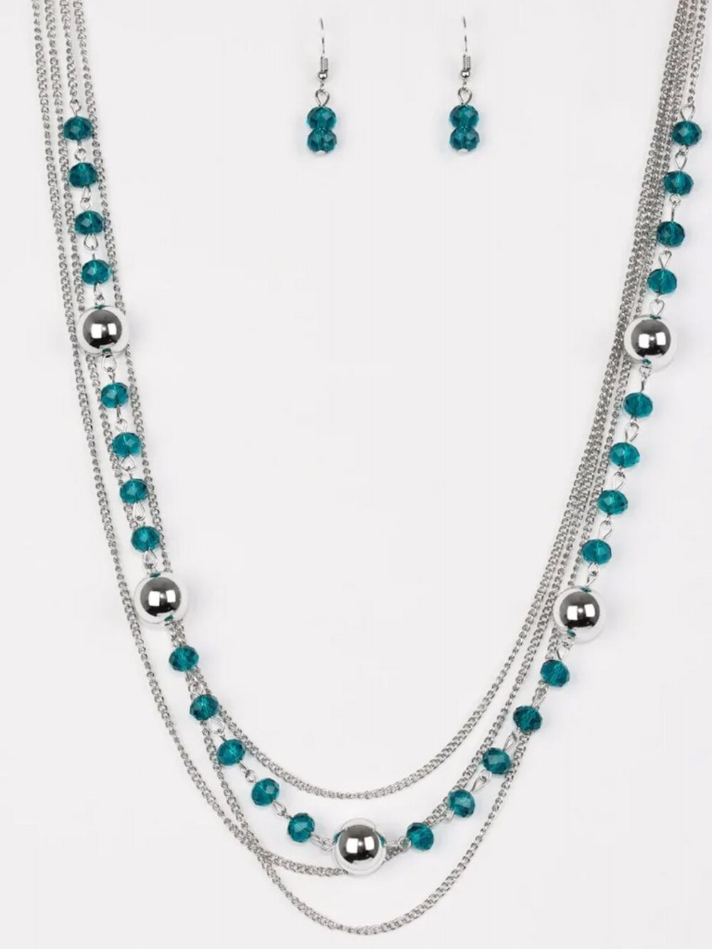 Paparazzi High Standards Blue Necklace & Earrings Set